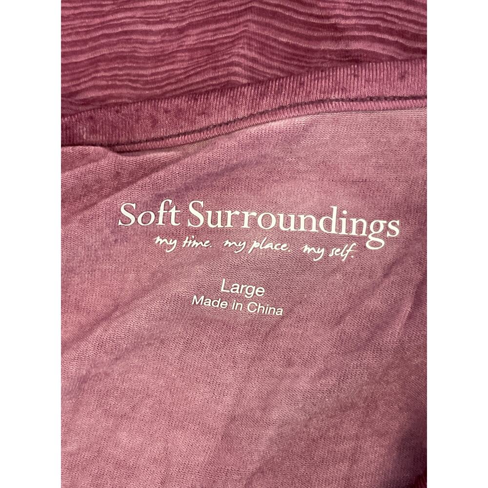 Soft Surroundings Tunic Top Womens Large Mauve Purple Crinkle100% Silk Romantic - Picture 5 of 7